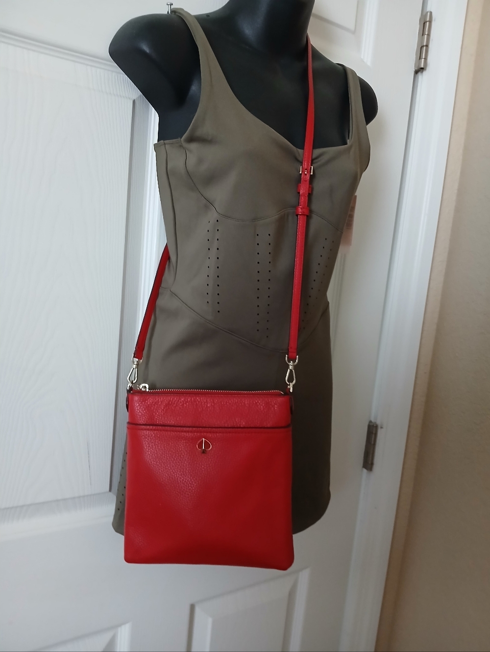 Kate Spade Red Leather Crossbody Bag Medium